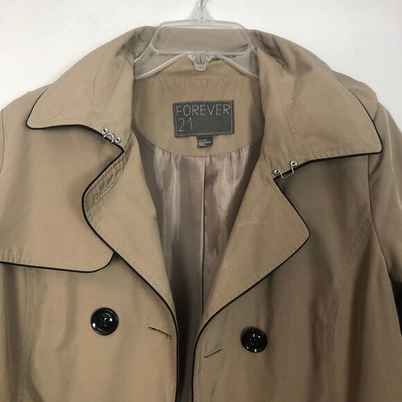Forever 21 Double Breasted Tan Coat/Jacket - Picture 3 of 12